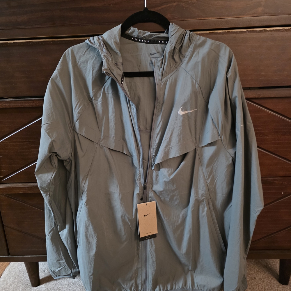 Nike Men's Hooded Windbreaker Jacket - Gray - Picture 2 of 7